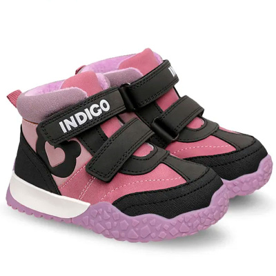 Ботинки детские Indigo Kids 55-0625B2 марсала-чёрный